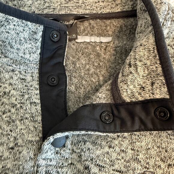 Eddie Bauer Mens Gray Fleece Mock Pullover Henley Sweater Sweatshirt Size XL - Picture 6 of 12